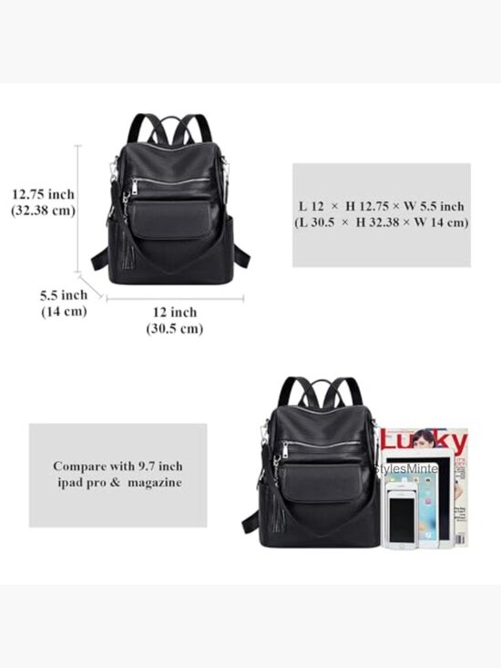 Genuine Leather Backpack Purse for Women Large Convertible Shoulder Bag